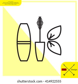 Mascara, mascara brush, mascara vector, eyes mascara