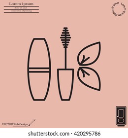 Mascara, mascara brush, mascara vector, eyes mascara