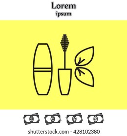Mascara, mascara brush, mascara vector, eyes mascara