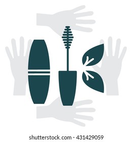 Mascara, mascara brush, mascara vector, eyes mascara