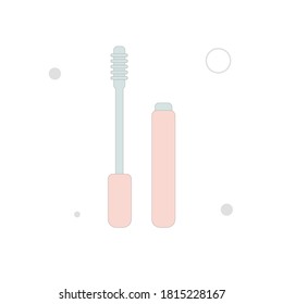 Mascara brush vector flat illustration on white background