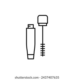 Mascara Brush Vector Line Icon illustration.