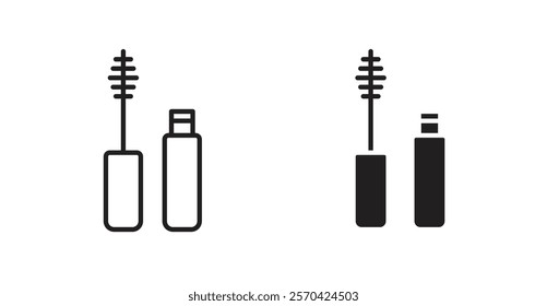 Mascara brush vector web icons set