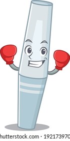 Mascara Caricature character design as a champion of boxing competition. Vector illustration