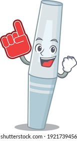 Mascara in cartoon picture design with Foam finger. Vector illustration