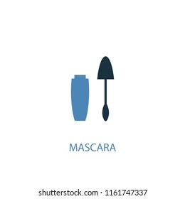 mascara concept 2 colored icon. Simple blue element illustration. mascara concept symbol design from Beauty set. Can be used for web and mobile UI/UX