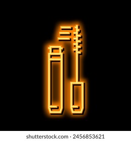 mascara cosmetic neon light sign vector. mascara cosmetic illustration