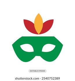 Mascara de carnaval festival mask icon, Brazil travel tourism color symbol on white background - vector illustration