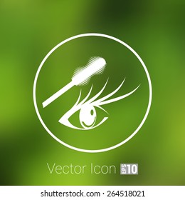mascara eye brush paint makeup stroke isolated eyelash.