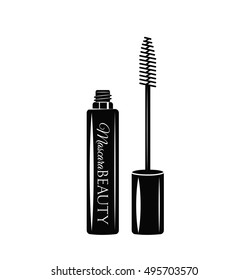 Mascara. Eye Makeup. The Beauty Industry. Vector Illustration. Isolated On White