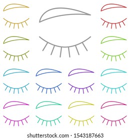 Mascara, eye multi color icon. Simple thin line, outline vector of beauty icons for ui and ux, website or mobile application