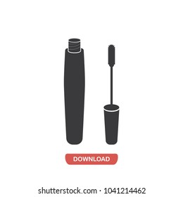 Mascara eye vector icon