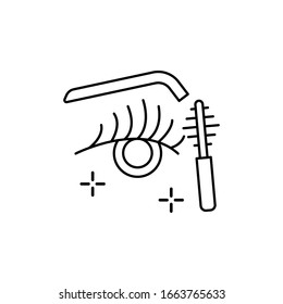 Mascara, eyelashes icon. Simple line, outline vector elements of beauty salon things for ui and ux, website or mobile application