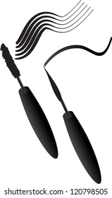 Mascara and eyelinear vector illustration isolated