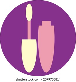 Mascara for eyes, illustration, vector, on a white background.