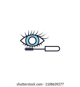 mascara for eyes outline icon. Element of colored spa icon for mobile concept and web apps. Thin line carcass for the eyes outline icon can be used for web and mobile on white background