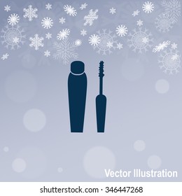 Mascara for the eyes vector icon.
