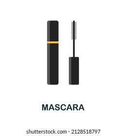 Mascara flat icon. Colored element sign from cosmetics collection. Flat Mascara icon sign for web design, infographics and more.