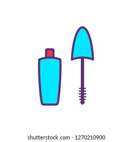 Mascara flat vector icon sign symbol