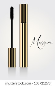 Mascara gold tube with Brush