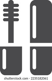 Mascara icon. Black eye cosmetic. Makeup symbol