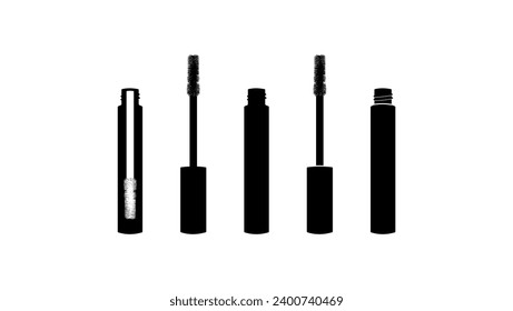 Mascara icon, black isolated silhouette