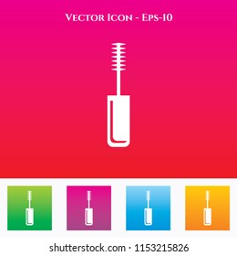 Mascara Icon in Colored Square box. eps-10