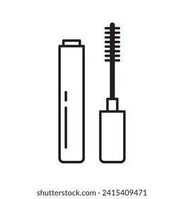 mascara icon cosmetics lineup vector. package design cosmetics illustration.