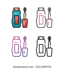 Mascara icon design in four variation color