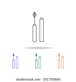 mascara icon. Element multi color female accessories icons for mobile concept and web apps. Thin line  icon for website design and development, app development. Premium icon on white background