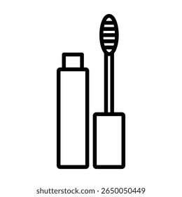 mascara icon flat thin outline art logo