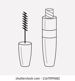 Mascara icon line element. Vector illustration of mascara icon line isolated on clean background for your web mobile app logo design.