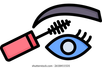 Mascara Icon Lineal Color Vector Illustration