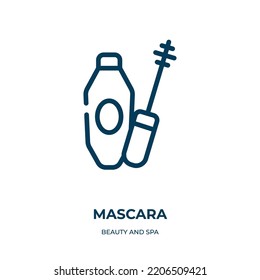 Mascara icon. Linear vector illustration from beauty and spa collection. Outline mascara icon vector. Thin line symbol for use on web and mobile apps, logo, print media.