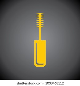 Mascara icon on black background.