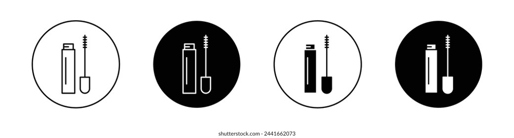 Conjunto de iconos de máscara. símbolo de vector de pincel de pestañas de belleza. icono de tubo de máscara de pestañas.