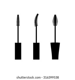 Mascara icon set. Flat, vector, illustration.