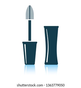 Mascara icon. Shadow reflection design. Vector illustration.