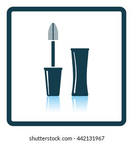 Mascara icon. Shadow reflection design. Vector illustration.