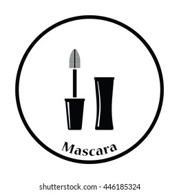 Mascara icon. Thin circle design. Vector illustration.