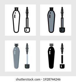 mascara icon vector design in filled, thin line, outline and flat style.