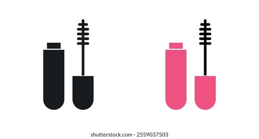 Mascara icons in black and colored version