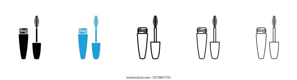 Mascara icons in filled and 3 stroke weights