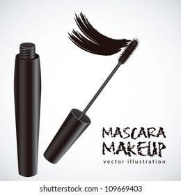 mascara illustration isolated on white background, vector illustration