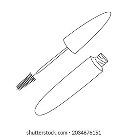 Mascara. Line icon vector illustration. EPS 10. Isolated element on white background. Best for seamless patterns, stickers and web design.