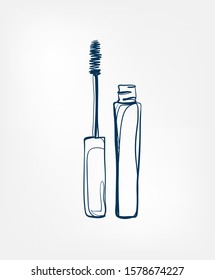 mascara line vector clip art isolated cosmetics