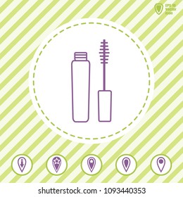 mascara line vector icon. Flat design style.