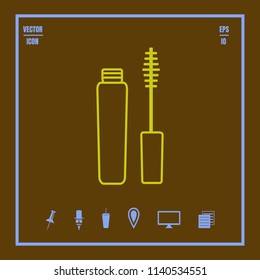 mascara line vector icon. Flat design style.