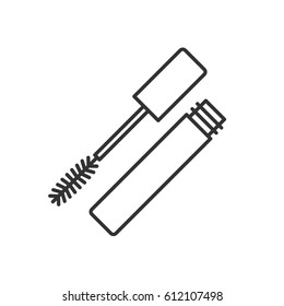Mascara linear icon. Thin line illustration. Contour symbol. Vector isolated outline drawing
