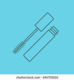Mascara linear icon. Thin line outline symbols on color background. Vector illustration